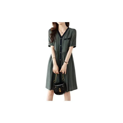 Baoye Short-Sleeved Dresses Women's Green