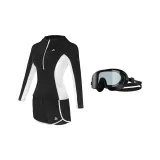 Black Swimsuit+Black Swim Goggles