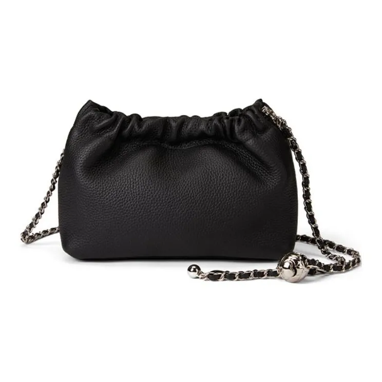 ST&SAT Top Grain Cow Leather Crossbody Bag Shoulder Bag Large Size Women's Elegant White/Elegant Black-6