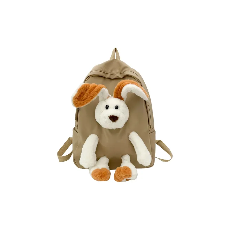 Debecca Plush Backpack Regular Unisex Red, Black, White, Pink, Green, Khaki-5