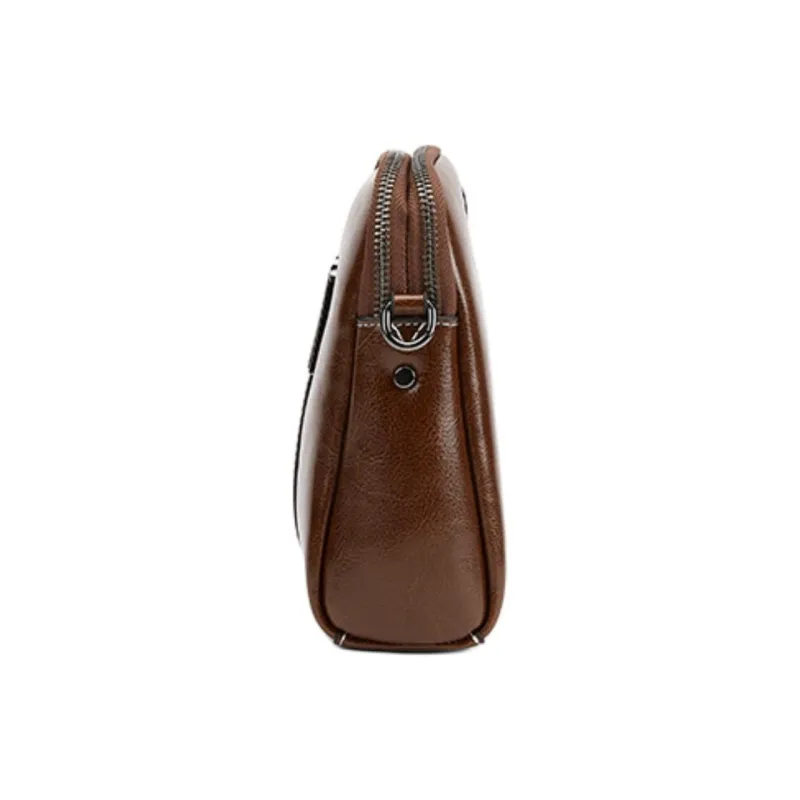ST&SAT Cow Leather Crossbody Bag, Shoulder Bag Small Size Women's Coffee/Elegant Black-2