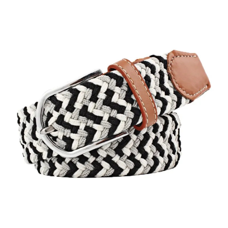Mulinsen Canvas Elastic Casual Stretch Pin Buckle Woven Belt Unisex-4