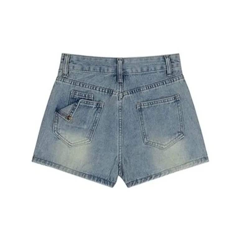 Shuhao Bai Denim Shorts Women's Blue-5