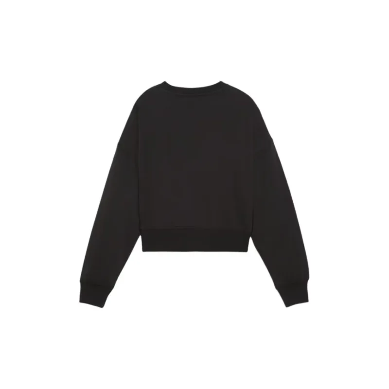 PUMA TEAM Oversized Crew Sweatshirt Women's Black-1
