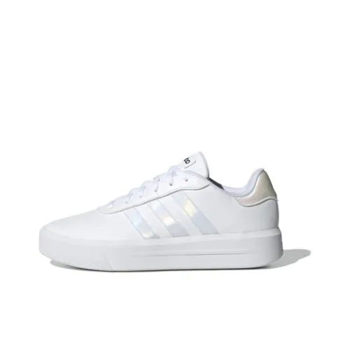 Adidas Court PLATFORM Anti Slip Wear Resistant Low Top Skateboard Shoes Women's White