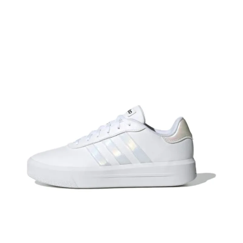 Adidas Court PLATFORM Anti Slip Wear Resistant Low Top Skateboard Shoes Women's White-0