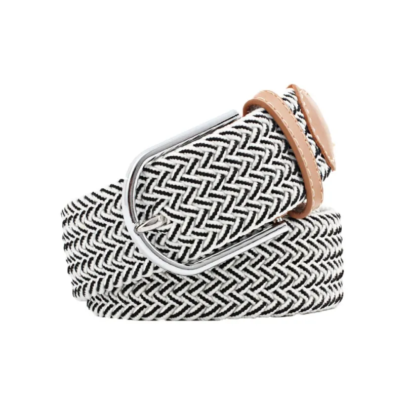 Mulinsen Canvas Elastic Casual Stretch Pin Buckle Woven Belt Unisex-19