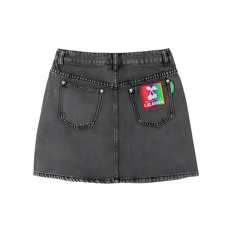 LALABOBO Denim Short Skirts Women's Black-1
