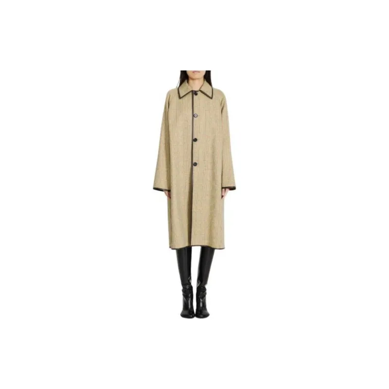 Bottega Veneta Distorted Prince Of Wales Motif Buttoned Coat-1