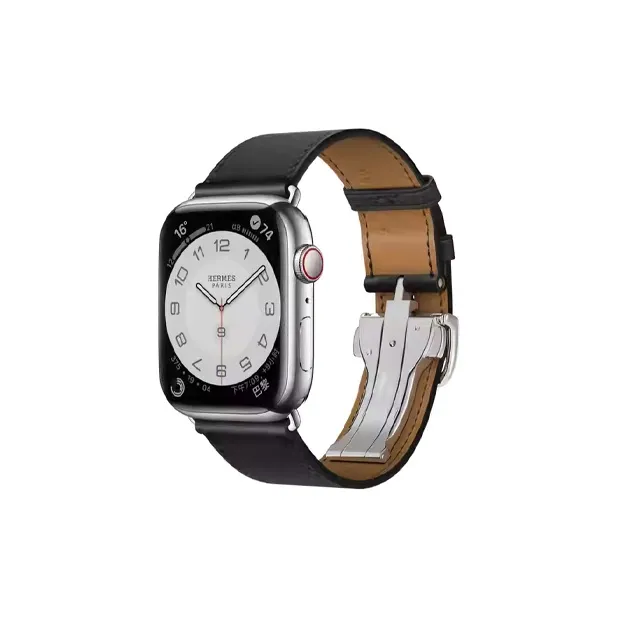 HERMES Apple Compatibility Watch Band 45/44mm Genuine Leather Material-1