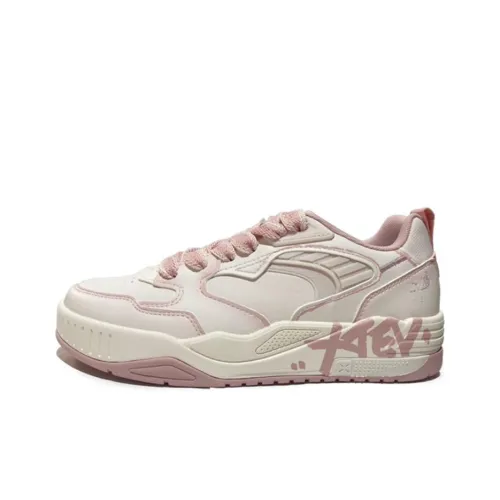 XTEP Kailang Skateboard Shoes Women's Low-Top Beige/Pink