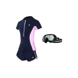 Blue Swimsuit+Black Swim Goggles