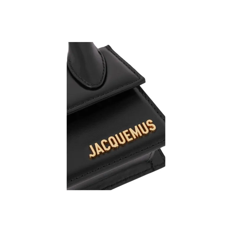 Jacquemus Cow Leather Shoulder Bag Crossbody Bag Handbag Medium Size Women's Black-2