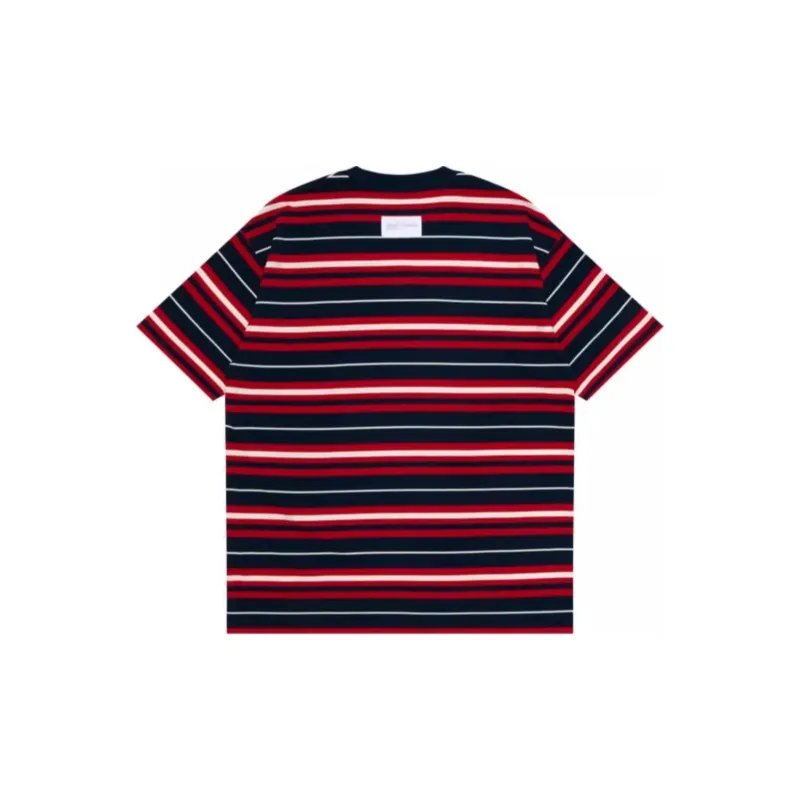 Aape Logo embroidered Striped Cotton T shirt-5