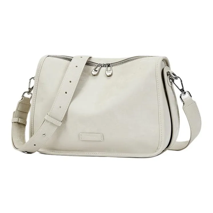 ST&SAT Cow Leather Shoulder Bag, Crossbody Bag, Handbag Medium Size Women's Elegant White-1