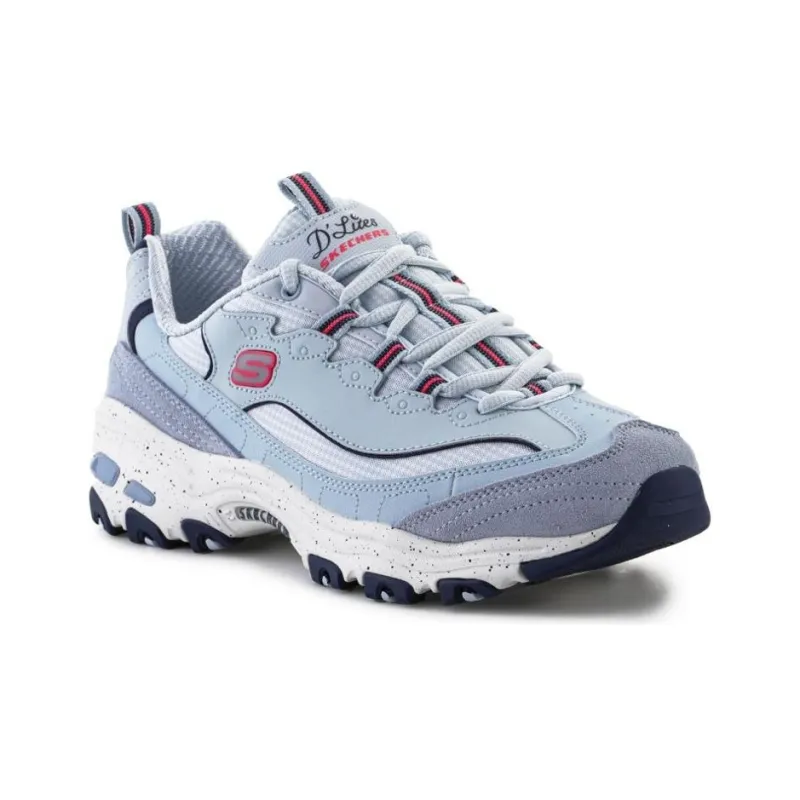 Skechers DLITES Cushioning Height Increasing Breathable Low Top Chunky Sneakers Women's Blue-2