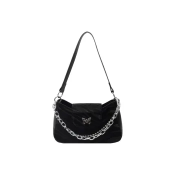 PULUWIRR PU Underarm Shoulder Bag Regular Medium Size Women's Silver/White/Black
