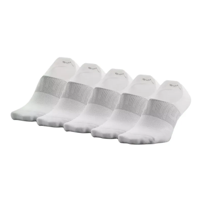 Lululemon Power Stride Active Grip No-Show Socks Men's 5 Pack White-0