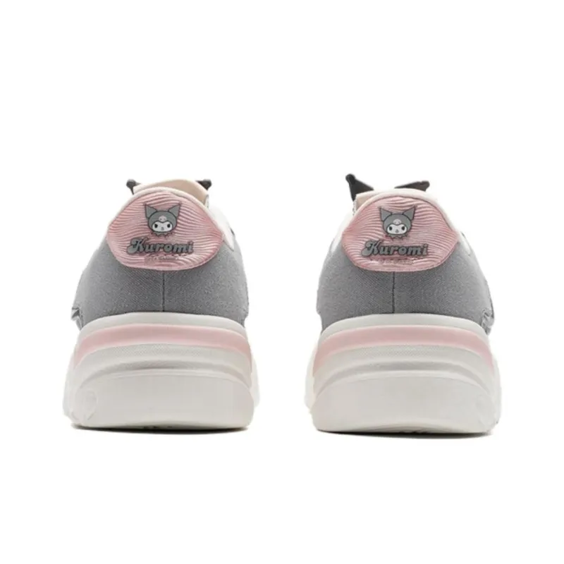 Sanrio x XTEP Slip Resistant Low Top Skateboard Shoes Women's White Gray Pink-4