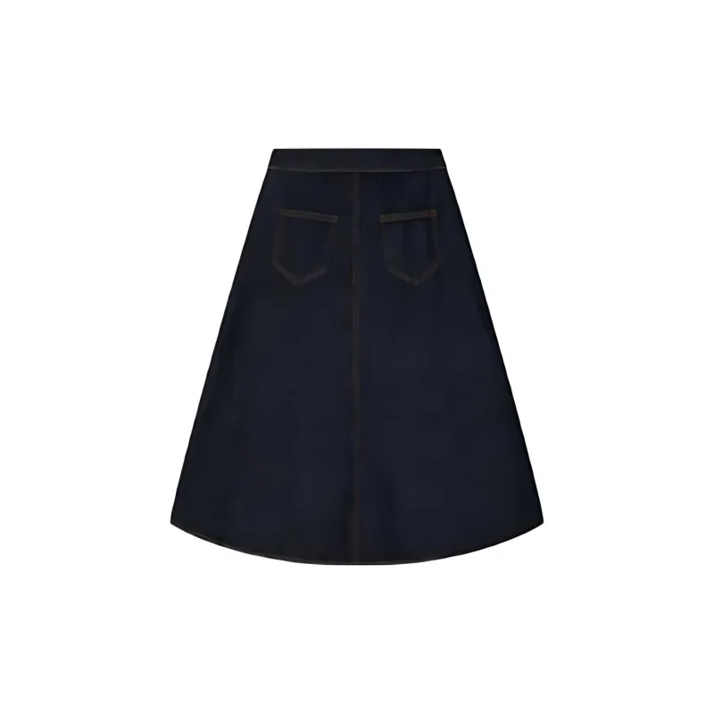 DKNY Denim Long Skirts Women's Denim Blue-1