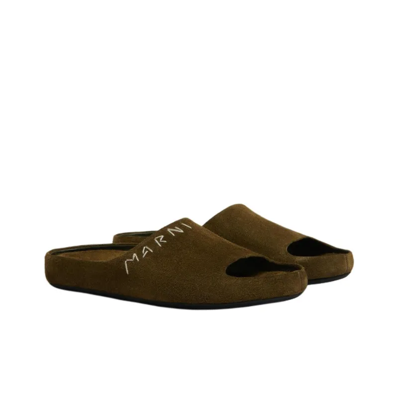 MARNI Slide Slippers Men's Green-3