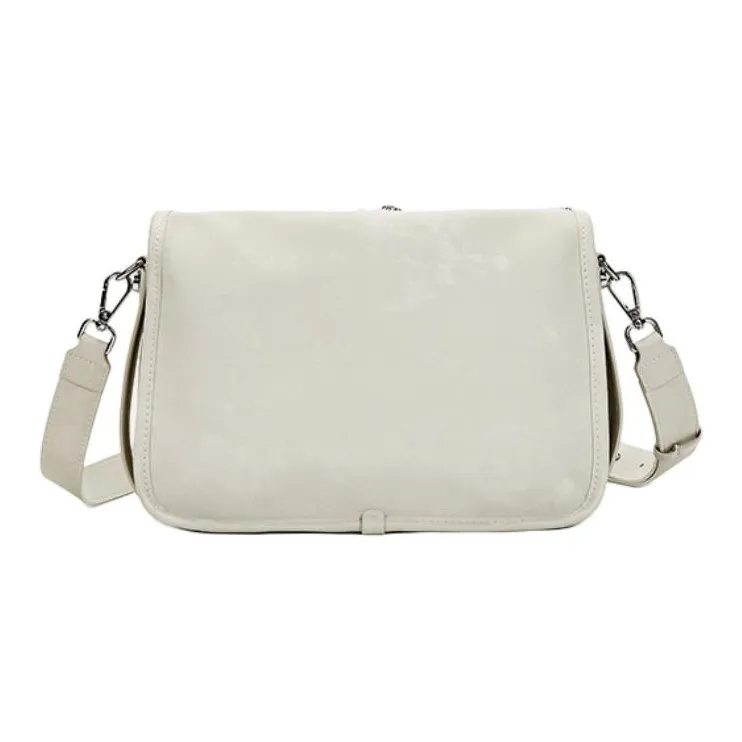 ST&SAT Cow Leather Shoulder Bag, Crossbody Bag, Handbag Medium Size Women's Elegant White-4