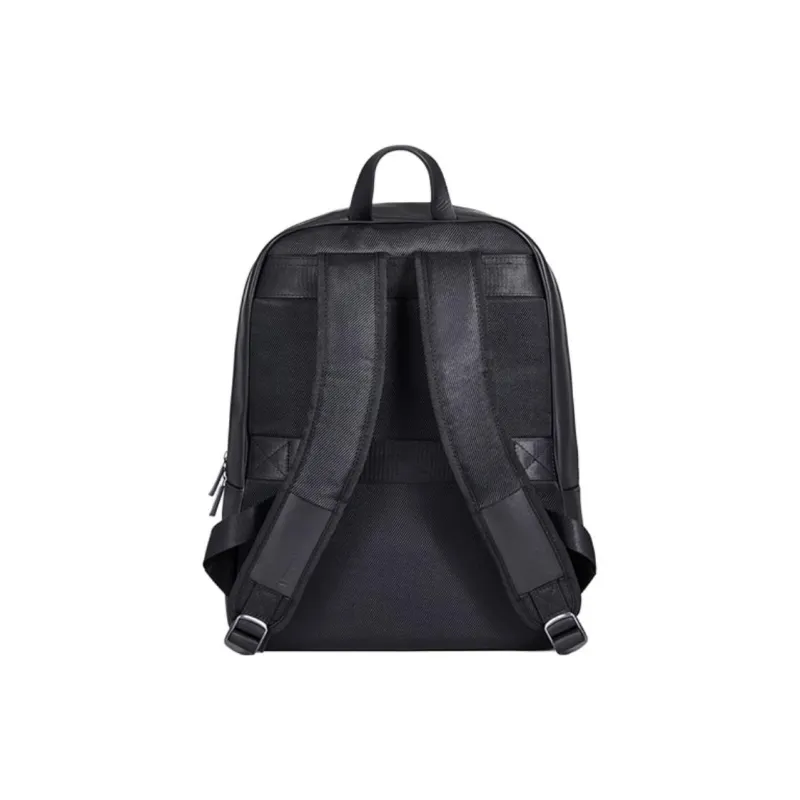 LEXON Leather With Polyester Backpack Regular Men's Black/Blue-1
