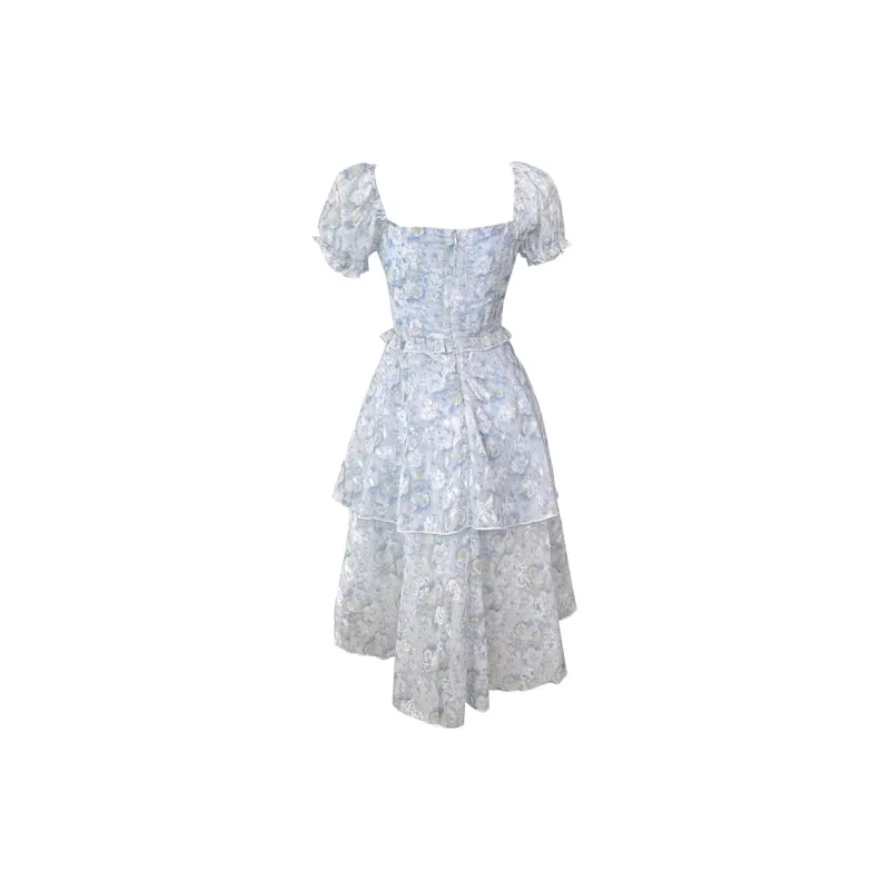 JOSR Short Sleeved Dresses Women's Blue-1