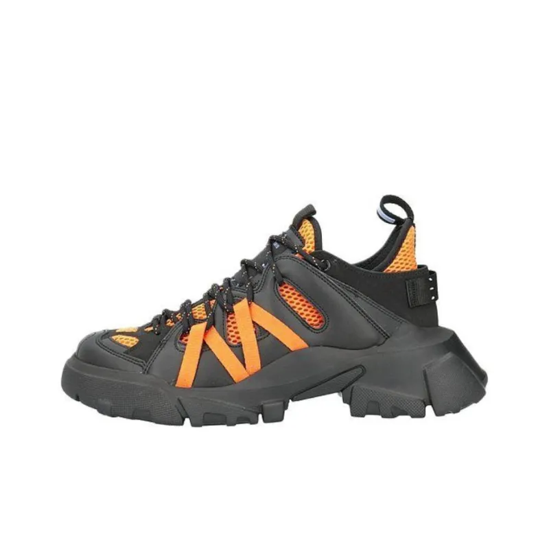 Alexander McQueen Low Top Casual Shoes Men's Orange Black-0