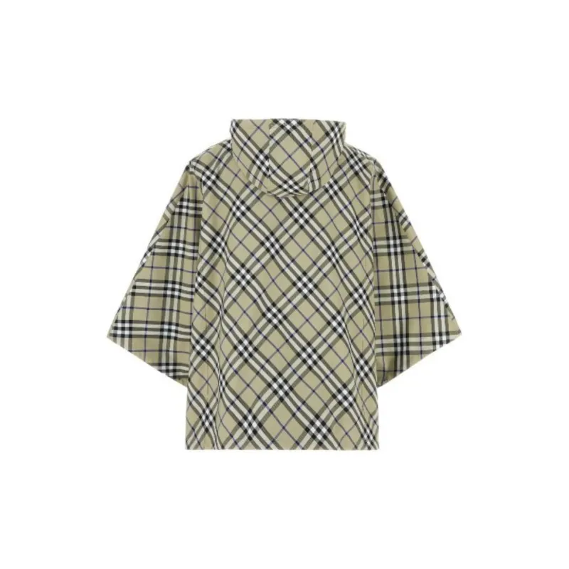 Burberry Ekd Motif Checked Hooded Poncho-1