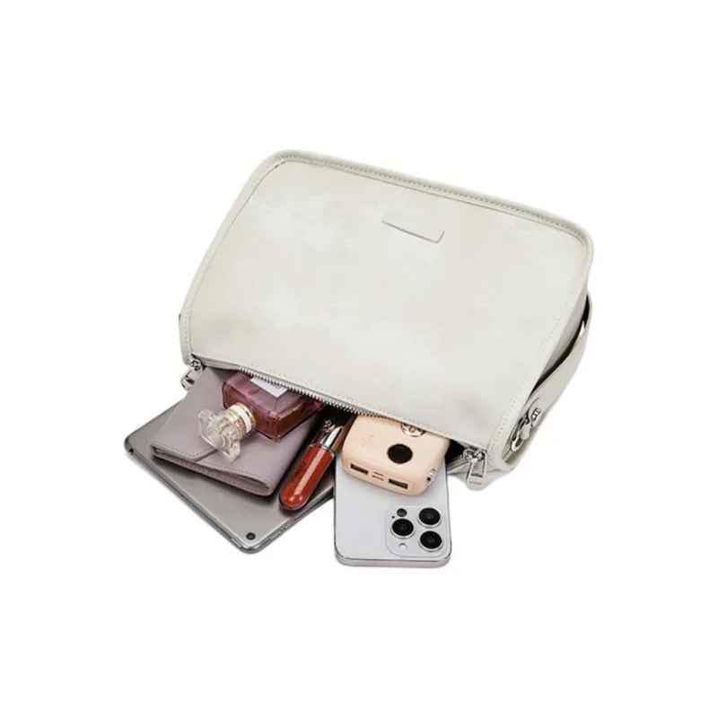 ST&SAT Cow Leather Shoulder Bag, Crossbody Bag, Handbag Medium Size Women's Elegant White-7