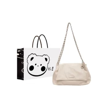 NX DOUGHNUT PU Shoulder Bag Regular Women's White/Black/Silver