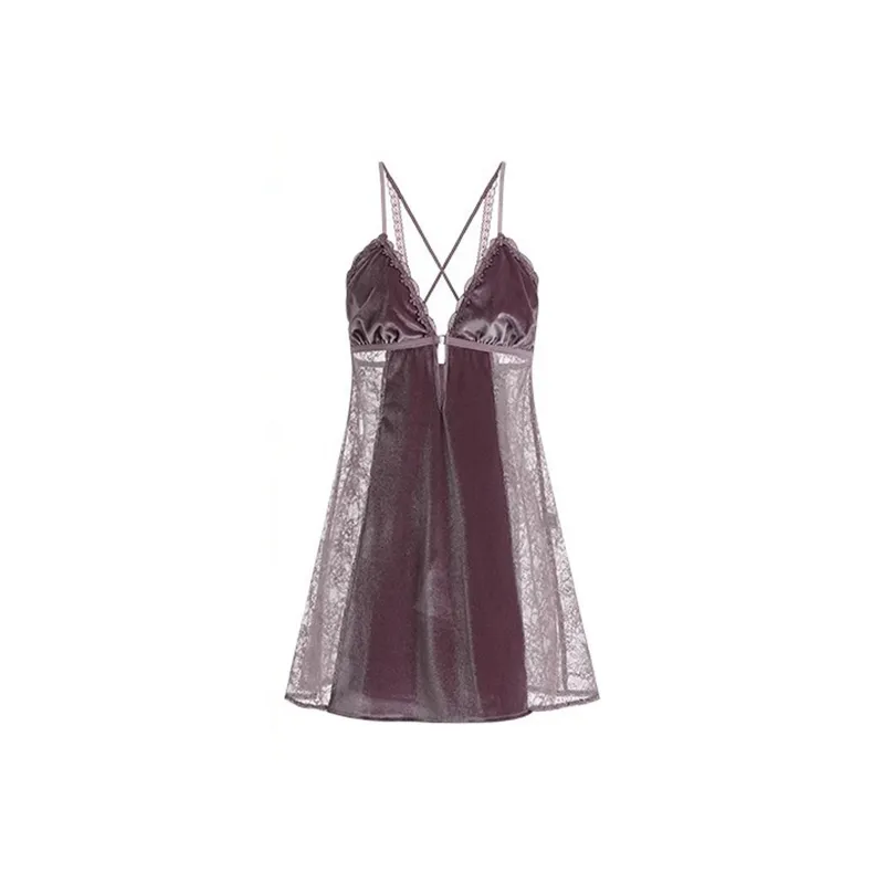 Flowers In Water Nightgown Women's Purple-0