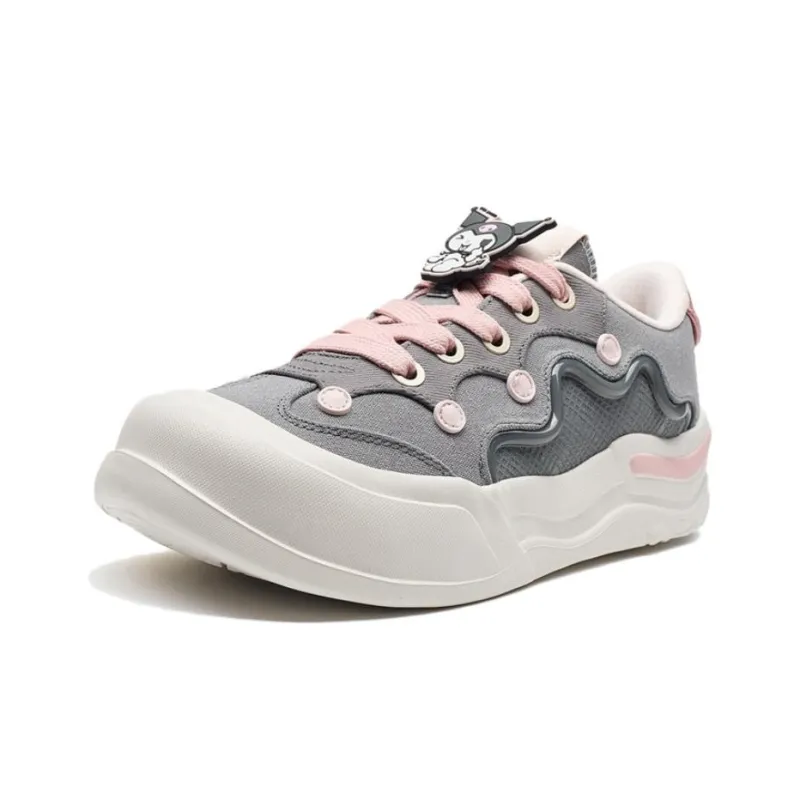 Sanrio x XTEP Slip Resistant Low Top Skateboard Shoes Women's White Gray Pink-1