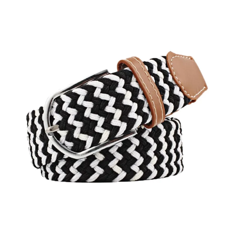 Mulinsen Canvas Elastic Casual Stretch Pin Buckle Woven Belt Unisex-16
