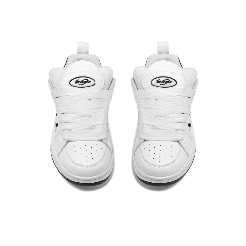 BXGY Blissful Joy Puffy Shoes Durable Lightweight And Breathable Low Top Skateboard Shoes Women's White Black-3