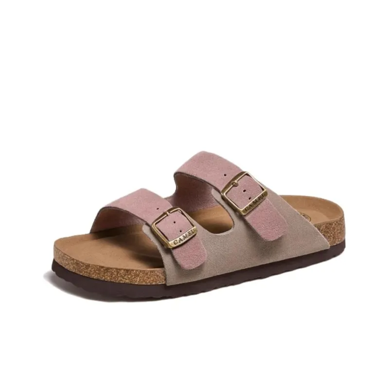 CAMEL Slip Resistant Abrasion Resistant Slide Slippers Women's Sand Pink-1