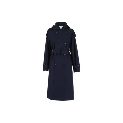 Bottega Veneta Trench Coats Women's Marine Blue