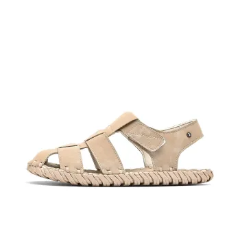 Bull charm Beach Sandals Men Milk Tea/Light Gray/Wheat