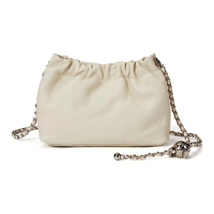 ST&SAT Top Grain Cow Leather Crossbody Bag Shoulder Bag Large Size Women's Elegant White/Elegant Black-2