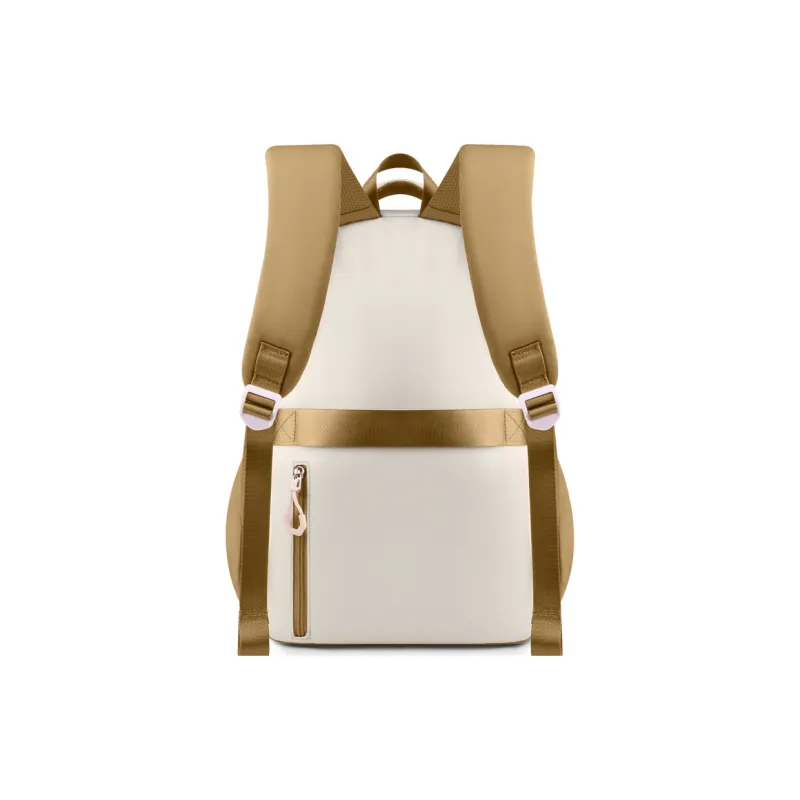EDISON Repellent Oxford Cloth Campus Backpack Travel Medium Size Unisex Ecru & Black/Beige & Khaki/Ecru & Red-3