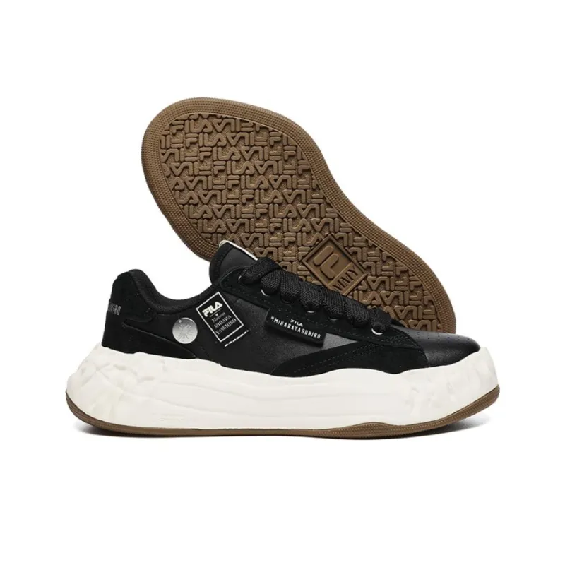 FILA FM 20 Anti Slip Wear Resistant Low Top Skateboard Shoes Women's Black-4