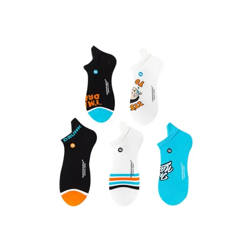 HANADASOX No-Show Socks Men's 5 Pack Mixed Color