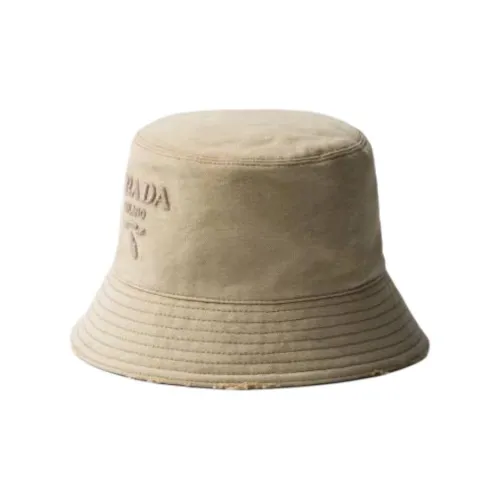 PRADA Logo embroidered Cotton Bucket Hat