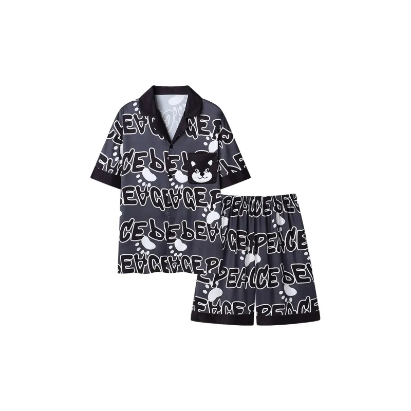 Qiao Ni Tong Pajama Set Men's Black-18
