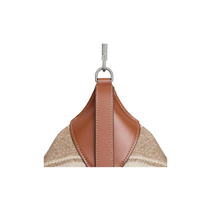 CELINE Romy Collection Fabric Handbag, Shoulder Bag Large Size Men's Beige-3