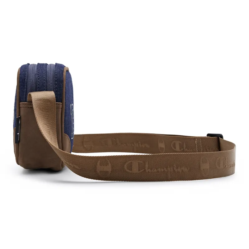 Champion Artificial Leather Crossbody Bag Regular Unisex Dark Blue/Blue/Dark Brown-2
