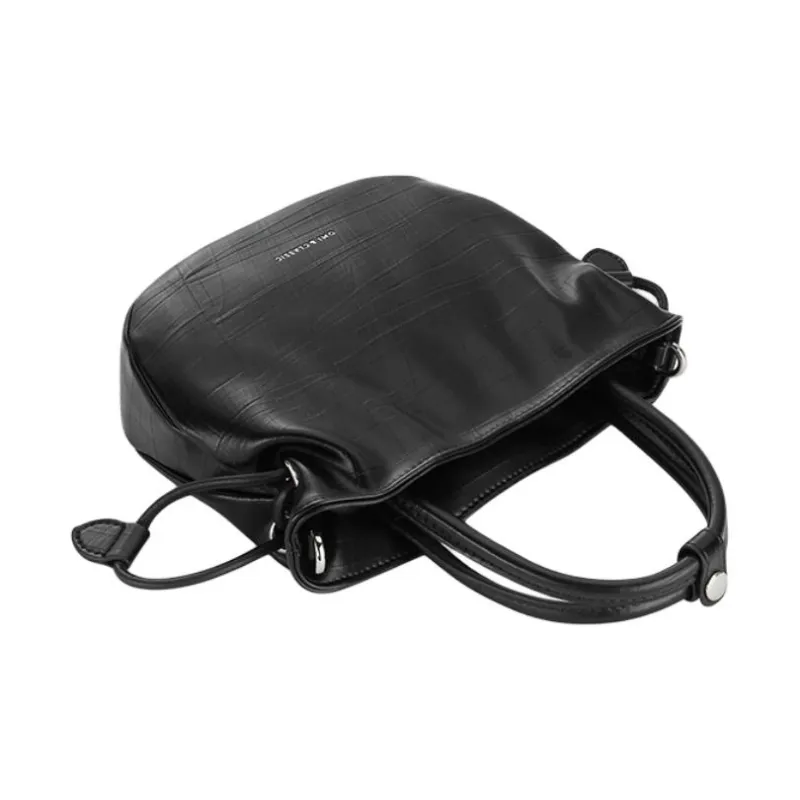 OMI Synthetic Leather Shoulder Bag, Crossbody Bag, Handbag Women's Black/White/Silver-1
