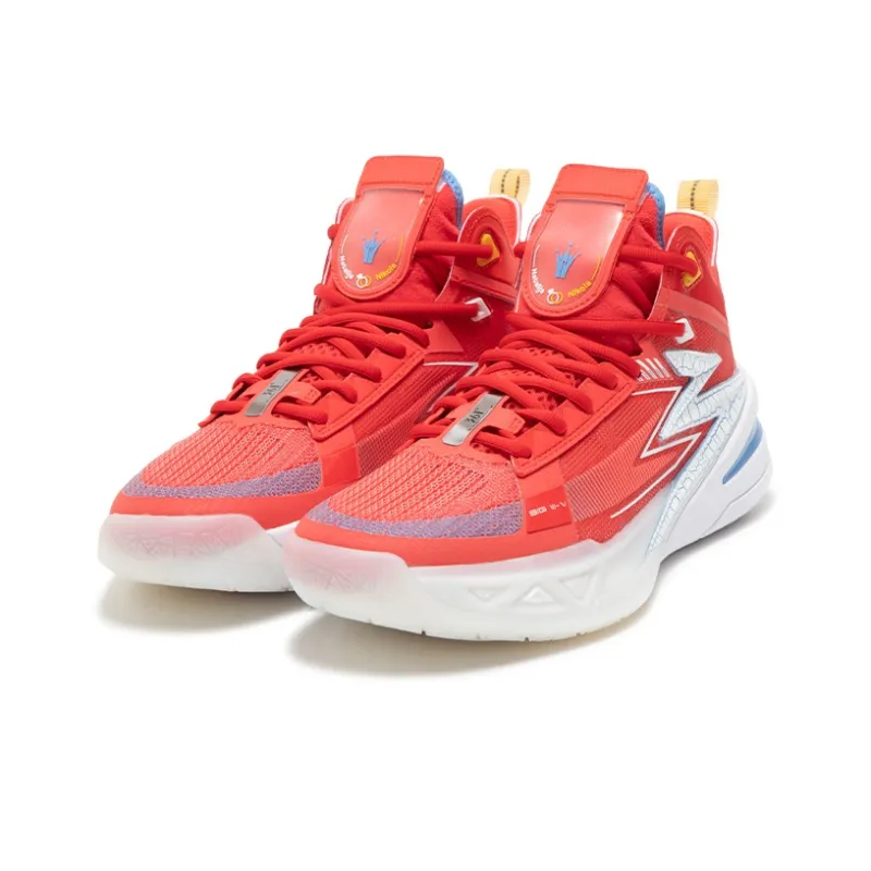 361° BIG3 5.0 Pro PE Basketball Shoes Men Mid Top Quhua Red/361 Degrees White-2