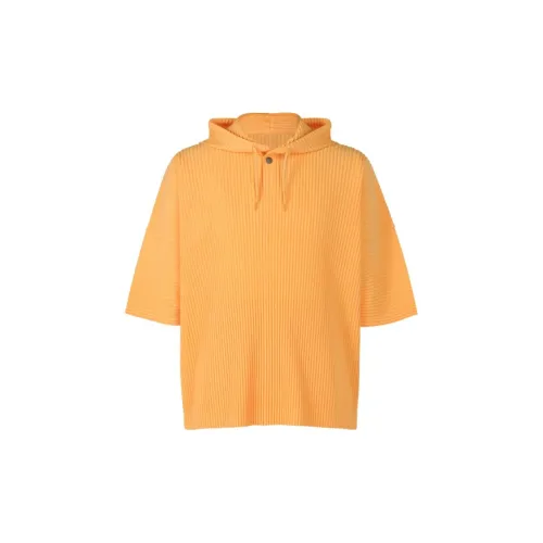 Homme Plissé Issey Miyake T-Shirts Men Sweet Melon Orange